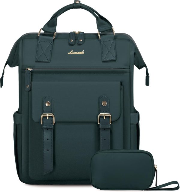 LOVEVOOK Laptop Backpack for Women Work Travel Backpack Purse, Commuter Business Computer Bag Teacher Nurse Bags, College School Backpack Student Bookbag with Multi-Pockets, 15.6 Inch, Black-brown - Image 34