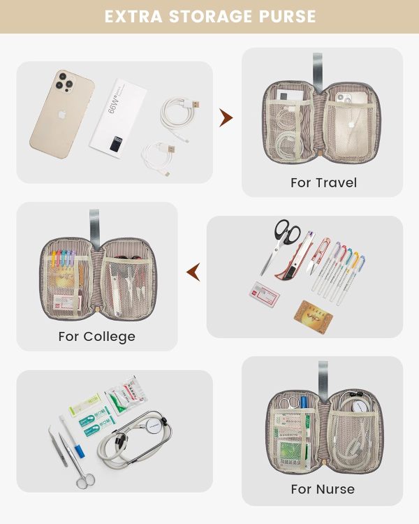 LOVEVOOK Laptop Backpack for Women, 15.6 Inch Work Laptop Bag with USB Port, Fashion Teacher Nurse Backpack Purse, Waterproof Travel Computer Backpack with Organizer Bag, 2PCS, Beige-Khaki - Image 34