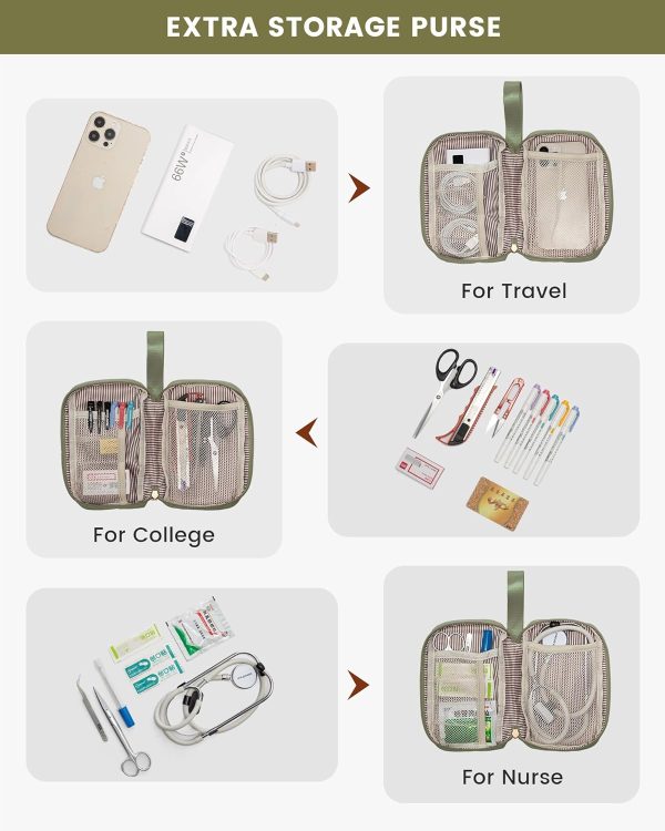 LOVEVOOK Laptop Backpack for Women, 15.6 Inch Work Laptop Bag with USB Port, Fashion Teacher Nurse Backpack Purse, Waterproof Travel Computer Backpack with Organizer Bag, 2PCS, Beige-Khaki - Image 44
