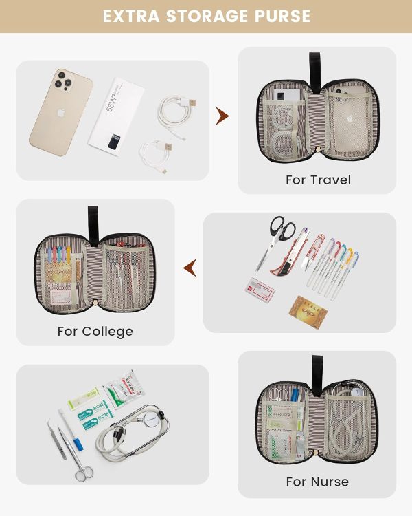 LOVEVOOK Laptop Backpack for Women, 15.6 Inch Work Laptop Bag with USB Port, Fashion Teacher Nurse Backpack Purse, Waterproof Travel Computer Backpack with Organizer Bag, 2PCS, Beige-Khaki - Image 52