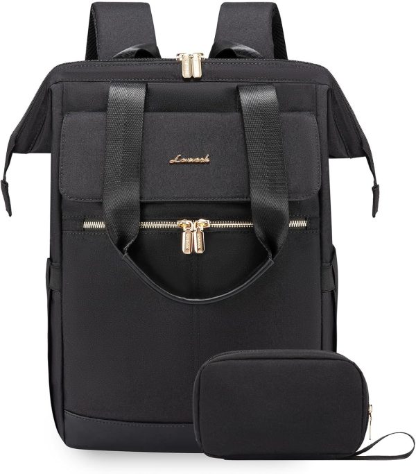 LOVEVOOK Laptop Backpack for Women, 15.6 Inch Work Laptop Bag with USB Port, Fashion Teacher Nurse Backpack Purse, Waterproof Travel Computer Backpack with Organizer Bag, 2PCS, Beige-Khaki - Image 84