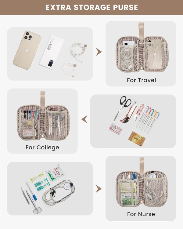 LOVEVOOK Laptop Backpack for Women, 15.6 Inch Work Laptop Bag with USB Port, Fashion Teacher Nurse Backpack Purse, Waterproof Travel Computer Backpack with Organizer Bag, 2PCS, Beige-Khaki - Image 106