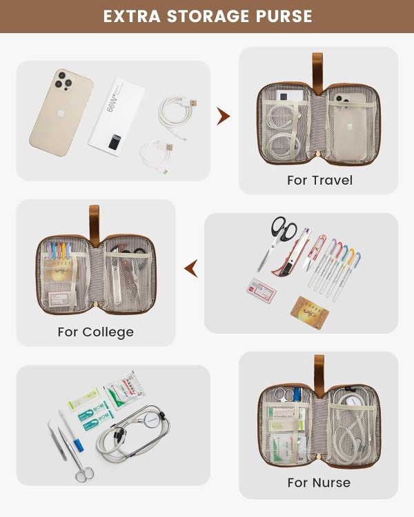 LOVEVOOK Laptop Backpack for Women, 15.6 Inch Work Laptop Bag with USB Port, Fashion Teacher Nurse Backpack Purse, Waterproof Travel Computer Backpack with Organizer Bag, 2PCS, Beige-Khaki - Image 115