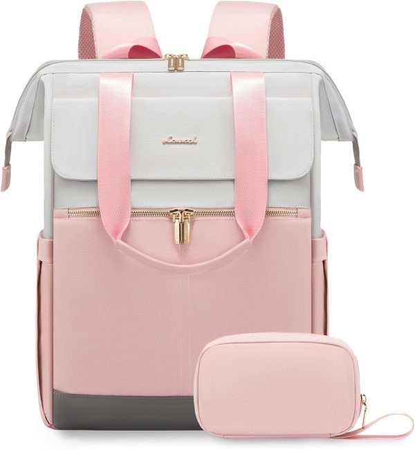LOVEVOOK Laptop Backpack for Women, 15.6 Inch Work Laptop Bag with USB Port, Fashion Teacher Nurse Backpack Purse, Waterproof Travel Computer Backpack with Organizer Bag, 2PCS, Beige-Khaki - Image 127