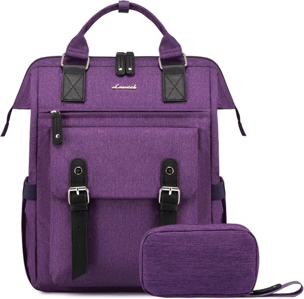 LOVEVOOK Laptop Backpack for Women Work Travel Backpack Purse, Commuter Business Computer Bag Teacher Nurse Bags, College School Backpack Student Bookbag with Multi-Pockets, 15.6 Inch, Black-brown - Image 230