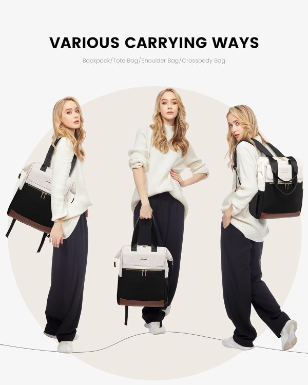 LOVEVOOK Laptop Backpack for Women, 15.6 Inch Work Laptop Bag with USB Port, Fashion Teacher Nurse Backpack Purse, Waterproof Travel Computer Backpack with Organizer Bag, 2PCS, Beige-Khaki - Image 165