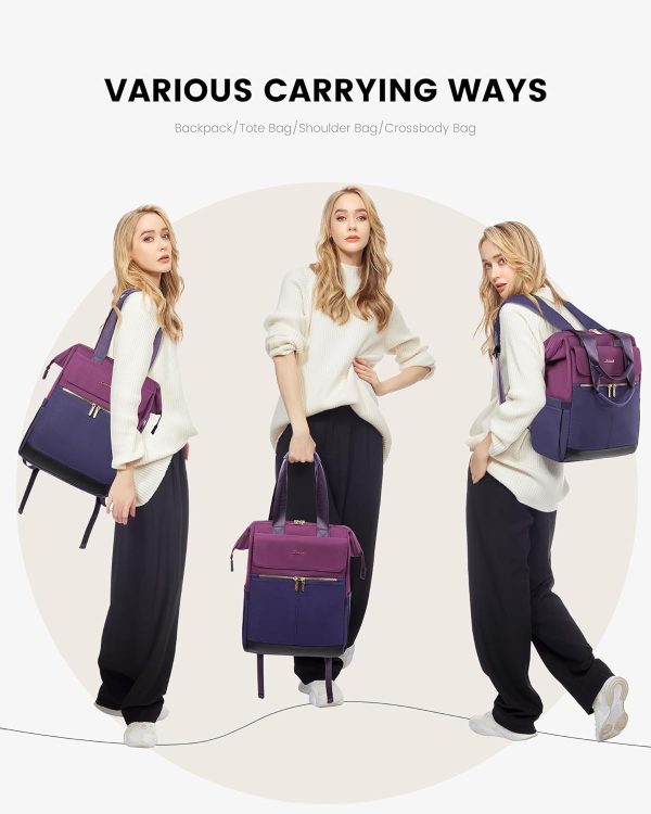 LOVEVOOK Laptop Backpack for Women, 15.6 Inch Work Laptop Bag with USB Port, Fashion Teacher Nurse Backpack Purse, Waterproof Travel Computer Backpack with Organizer Bag, 2PCS, Beige-Khaki - Image 183
