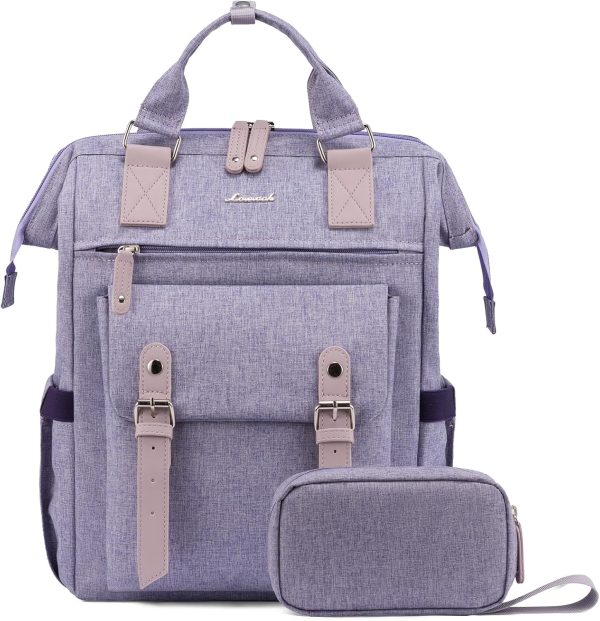 LOVEVOOK Laptop Backpack for Women Work Travel Backpack Purse, Commuter Business Computer Bag Teacher Nurse Bags, College School Backpack Student Bookbag with Multi-Pockets, 15.6 Inch, Black-brown - Image 309
