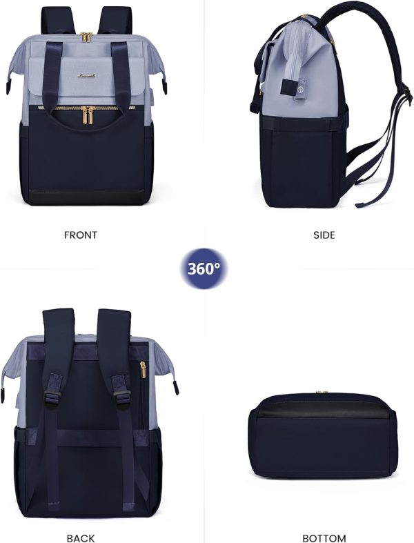 LOVEVOOK Laptop Backpack for Women, 15.6 Inch Work Laptop Bag with USB Port, Fashion Teacher Nurse Backpack Purse, Waterproof Travel Computer Backpack with Organizer Bag, 2PCS, Beige-Khaki - Image 223