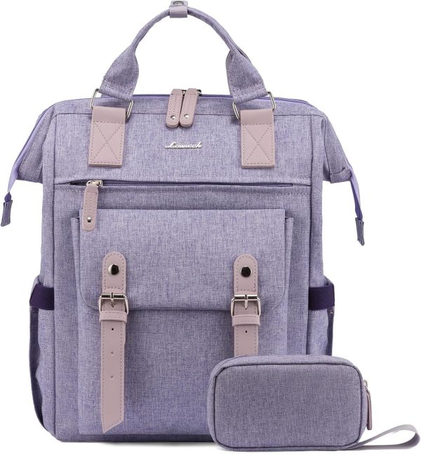 LOVEVOOK Laptop Backpack for Women Work Travel Backpack Purse, Commuter Business Computer Bag Teacher Nurse Bags, College School Backpack Student Bookbag with Multi-Pockets, 15.6 Inch, Black-brown - Image 333