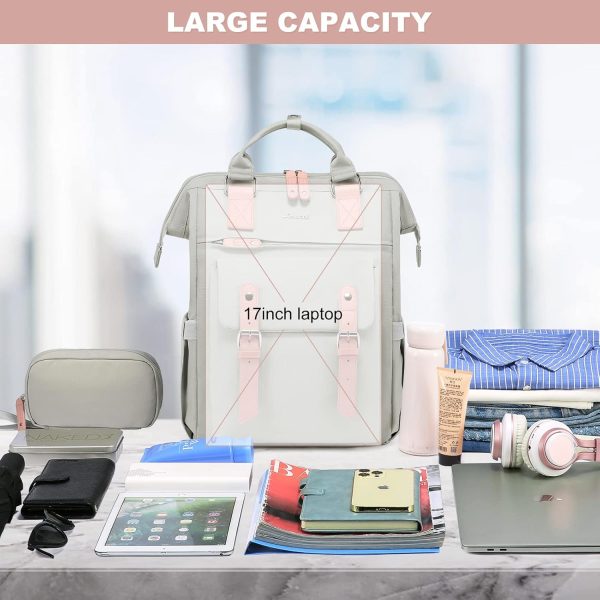 LOVEVOOK Laptop Backpack for Women Work Travel Backpack Purse, Commuter Business Computer Bag Teacher Nurse Bags, College School Backpack Student Bookbag with Multi-Pockets, 15.6 Inch, Black-brown - Image 366