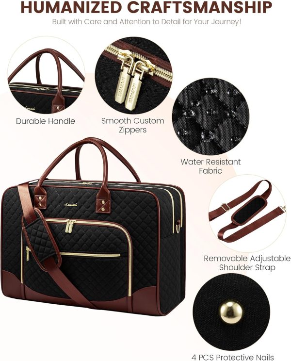 LOVEVOOK Weekender Bag for Women with Laptop Compartment, Quilted Carry on Bags for airplanes with Shoe Bag, Travel Duffel Tote Bags with Toiletry Bag, Hospital Bags with Wet Pocket Shoe Bag - Image 13