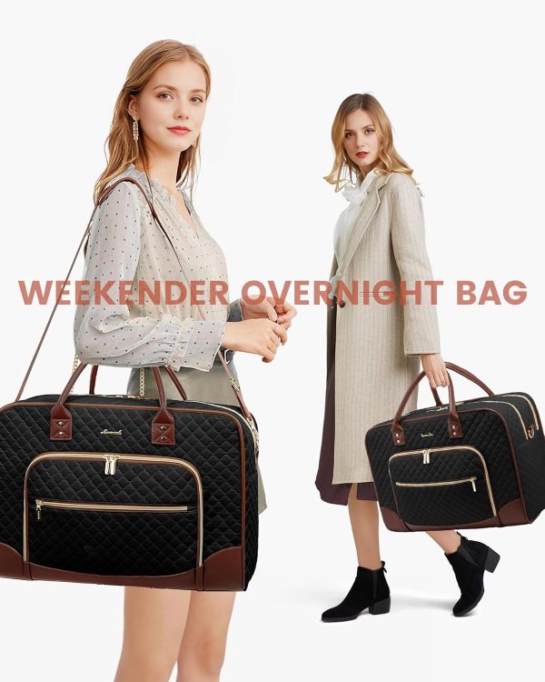 LOVEVOOK Weekender Bag for Women with Laptop Compartment, Quilted Carry on Bags for airplanes with Shoe Bag, Travel Duffel Tote Bags with Toiletry Bag, Hospital Bags with Wet Pocket Shoe Bag - Image 15
