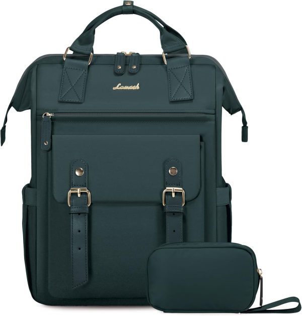 LOVEVOOK Laptop Backpack for Women Work Travel Backpack Purse, Commuter Business Computer Bag Teacher Nurse Bags, College School Backpack Student Bookbag with Multi-Pockets, 15.6 Inch, Black-brown - Image 431