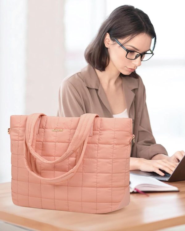 LOVEVOOK Tote Bag for Women, Large Puffer Tote Bag with Zipper Quilted Light Work Bag - Image 18