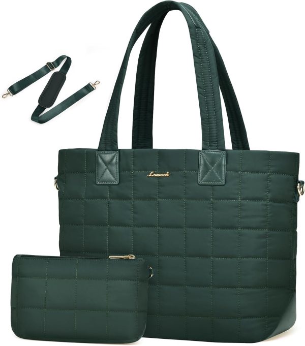LOVEVOOK Tote Bag for Women, Large Puffer Tote Bag with Zipper Quilted Light Work Bag - Image 40