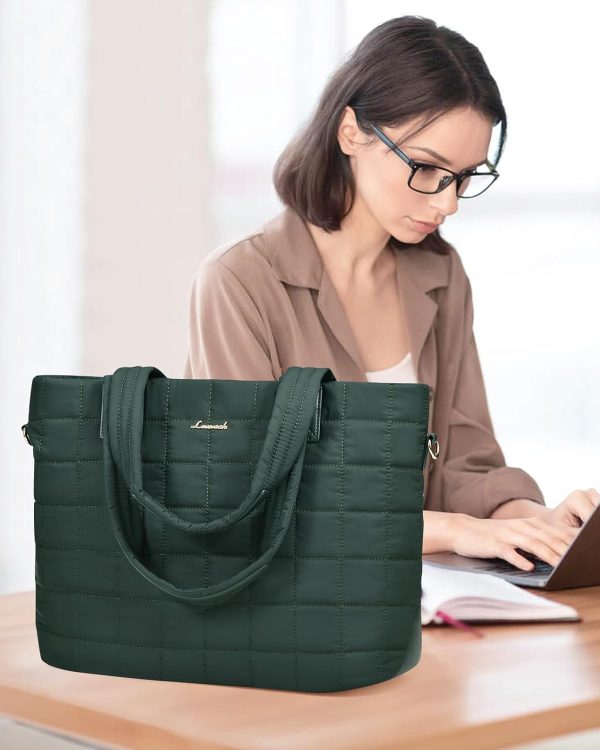 LOVEVOOK Tote Bag for Women, Large Puffer Tote Bag with Zipper Quilted Light Work Bag - Image 41