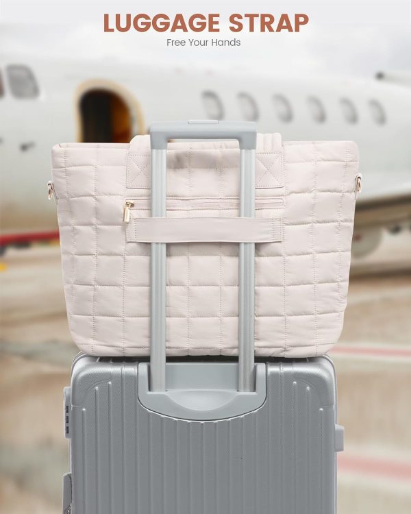 LOVEVOOK Tote Bag for Women, Large Puffer Tote Bag with Zipper Quilted Light Work Bag - Image 48