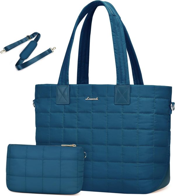 LOVEVOOK Tote Bag for Women, Large Puffer Tote Bag with Zipper Quilted Light Work Bag - Image 61
