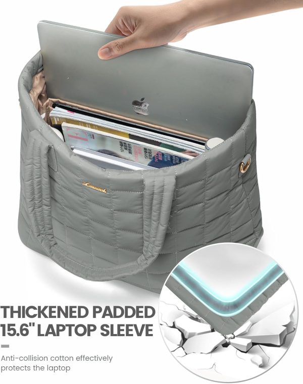 LOVEVOOK Tote Bag for Women, Large Puffer Tote Bag with Zipper Quilted Light Work Bag - Image 69