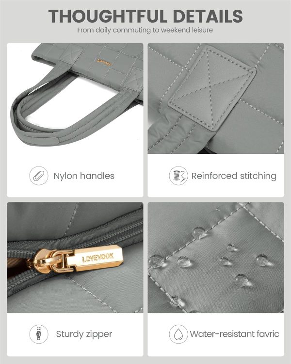 LOVEVOOK Tote Bag for Women, Large Puffer Tote Bag with Zipper Quilted Light Work Bag - Image 72